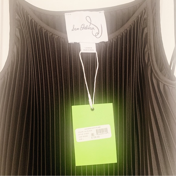 NWT Sam Edelman Black Pleated Midi Dress - Picture 8 of 10